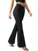 Jeans Bootcut de Tiro Alto de Moda Transfronterizos para Mujer, Pantalones de Yoga Cruzados Elásticos, Pantalones Largos Negros Adelgazantes y Ceñidos