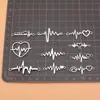 Juego de 10 Accesorios de Joyería Colgante Pequeño de Electrocardiograma de Plata Antigua, 10 Estilos, 1 Cada Uno, alrededor de 16 g por Juego