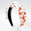 Diadema de Tela Nueva Europea y Americana para Halloween con Pedrería Combinada con Accesorios de Acrílico de Calabaza Nudo Moda Accesorio para el Cabello de Ala Ancha