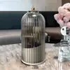Porta-canetas Gaiola de Pássaro Rack de Armazenamento Compartimento à Prova de Poeira Caixa de Armazenamento de Cosméticos para Mesa Tubo de Armazenamento de Pincéis de Maquiagem Giratório Penteadeira