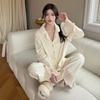 Pijama de Terciopelo Isla Gaoding Manga Larga Negro 2025 Invierno Otoño e Invierno Nuevo Celebridad de Internet Ropa de Casa para Damas traje