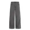 Pantalones vaqueros rectos para hombre, lavados y desgastados, diseño de moda vintage de alta calle, pantalones casuales holgados, rotos y deconstruidos