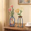 Ornamento de Vaso de Flores de Ferro Espessado, Decoração de Arte Oca para Estudo, Mesa de Cabeceira, Mesa de Trabalho, Artesanato para Decoração de Casa