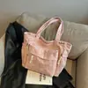 Nova bolsa tote estilo floresta ins fofa, doce, fashion, de alto valor estético, com laço, grande capacidade e múltiplos compartimentos