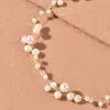 Acessórios de Cabelo para Noiva Casamento Estilo Coreano, Cruzamento de Fronteiras Fio de Cobre Preserva Cor Pérola de Alto Brilho Corrente de Cabelo de Contas Torcidas Faixa de Cabeça Adorno de Cabeça