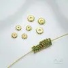 Espaçador de Engrenagem Banhado a Ouro 18K Eletrodepositado com Zircônia Colorida Espaçador Montado à Mão para Pulseira DIY Acessórios de Joias
