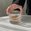 Lujo Ligero Fondo Grueso Vidrio de Cristal Rayas Verticales Vaso para Whisky Vino Copa Grande de Disco de Hockey Espresso