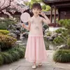 Hanfu de Nuevo Estilo Verano 2026 para Niños, Elegante Conjunto de Dos Piezas Nuevo Estilo Chino para Niñas Pequeñas, Conjunto de Estilo Antiguo