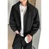 Jaqueta com gola alta para homens, outono e inverno 2026 novo top cardigã casual com zíper, casaco solto moderno estilo americano plus size
