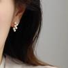 Pendientes pequeños de perla de uva con aguja de plata 925, pendientes sencillos de temperamento francés, de nicho de alta clase para mujer, de uso diario, combinables y elegantes.