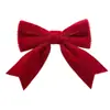 Lazo de Terciopelo Rojo Navideño Lazo Engrosado Lazo de Decoración Navideña Adorno Colgante para Árbol de Navidad