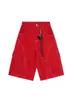Shorts de Cargo Amplios de Pierna Ancha Estilo Retro Americano Unisex Marca de Moda Urbana Diseño de Costuras Expuestas Pantalones Vaqueros Rectos Cortos