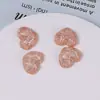 Nuevos Pendientes de Resina con Forma Especial de Corazón Color Melocotón, Pasador, Parche para Funda de Teléfono Móvil, Joyería DIY, con Textura de Ondas de Agua Agrietadas Semitransparentes