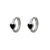 Ventas Calientes Transfronterizas Plata Japonesa y Coreana Gota de Amor Esmalte Hebilla para la Oreja Mujer 2024 Nueva Personalidad Nicho Tendencia Accesorios para la Oreja Simple