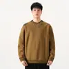 Roupas Masculinas Fengshe / Blusão de Manga Longa Listrado 480g de Peso Pesado Orientado por Design Estilo Americano Solto Canelado Gola Dupla