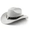 Chapéu de Cowboy Western Clássico de Camurça para Homens e Mulheres, Chapéu para Viagem ao Ar Livre, Chapéu Estilo Étnico com Aba Enrolada, Chapéu de Feltro