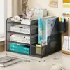 Suporte para Armazenamento de Arquivos, Cesto Organizador Multifuncional para Mesa, Caixa Organizadora de Mesa, Suporte para Livros, Estante de Escritório, Armazenamento de Dados