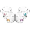 Conjunto de 4 Canecas Nina 200ml Vidro Borossilicato com Laço Sortido - Wolff
