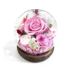 Flor Eterna en Forma de Bola de Cristal Tapa de Vidrio Rosa Real Regalo Día de San Valentín Regalo Día de la Madre Flor Real Más Vendido Regalo de Flor Eterna