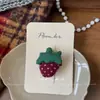 Novo Estilo Coreano Doce Vermelho Desenho Animado Grampo de Cabelo Tecido Crianças Lado Quebrado Cabelo Franja Presilha Feito à Mão Menina Acessórios de Cabelo