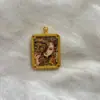 Fabricante Antiguo al por Mayor Sándalo Amitabha Buda Thangka de un solo lado Mini Samantabhadra Colgante Retro Nostálgico