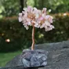 Pedra Natural Ametista Quartzo Rosa Minério Bruto Fio de Cobre Cristais Coloridos Cascalho Árvore da Vida Artesanato Feito à Mão Enfeites