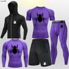 Traje deportivo de fitness transfronterizo para hombre, para correr, entrenar, primavera y verano, de secado rápido, muy elástico, ajustado, para correr por la mañana y por la noche, para baloncesto.