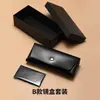 26 Modelos de Cartera Magnética Grande Suave de Cuero Estilo Cl Negra con Tres Piezas para Guardar Gafas de Sol, Personalizable con Logo
