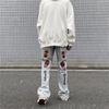 Pantalones vaqueros con bordado de calaveras de High Street Heavy Industry para hombre y mujer, marca de moda, estilo Ruffian, pantalones rectos adelgazantes, pantalones microacampanados.