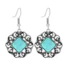 Pendientes de gota de agua de turquesa hueca de tendencia europea y americana, pendientes bohemios, fabricantes de joyas de comercio exterior transfronterizo al por mayor