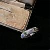 Anel de prata esterlina 925 com zircônia escovada estilo medieval, design de nicho feminino, luxo sofisticado estilo ins, joia que não desbota