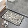 Alfombra Suave de Barro de Diatomeas Estilo Mediterráneo Patrón de Baldosa Cuadriculada Alfombra Absorbente Antideslizante Alfombra con Patrón Retro