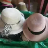 Chapéu de Sol de Cetim com Aba Larga e Topo Plano, Padrão de Cetim, Pronto para Usar, Chapéu de Palha Monocromático Tipo Cúpula de Verão para Homens e Mulheres