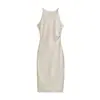3458 - Vestido bodycon sexy ajustado de estilo europeo y americano, nuevo vestido tipo tank para mujer 2026 primavera/verano para ceñir la cintura y adelgazar