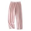 Calça Longa Casual Solta de Flanela Grossa com Forro de Fleece Feminina Plus Size para Outono e Inverno, Calça de Casa Plus Size para Homens