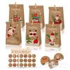 BB010 Bolsa de Papel Kraft a Prueba de Aceite Muñeco de Nieve Reno Árbol de Navidad Dulces Embalaje de Regalo de Fruta Ping An
