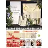 Set de Decoración para Banquete de Compromiso Estilo Coreano con Tablero Kt, Fondo de Pared Sencillo y de Alta Gama con Atmósfera de Boda Blanca