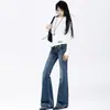 Moda Feminina de Verão 2026 Jeans Americano Flare de Cintura Ultra Baixa Inspirado na Bíblia em Algodão para o Período de Recuperação Econômica