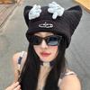Bonito Gorro de Punto con Palma de Mickey de Dibujos Animados para Mujer Y2K Subcultura Divertido para Tomar Fotos Cara Pequeño Gorro Pullover Moderno