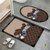 Alfombra de Piso de Baño Minimalista Moderna, Absorbente de Agua, Adecuada para Baño, Inodoro, Entrada de Dormitorio, Alfombra, Felpudo, Felpudo de Entrada, Cristal