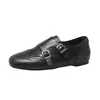 Sapatos de Couro Florais Barrocos Estilo Britânico Retrô para Mulheres, Novos Mocassins Brogue Primavera e Outono 2026 com Aumento de Altura Oculto