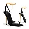 Tacones Amazon 2023 Primavera Nuevo Tacones de Aguja Sandalias de Tira para Mujer Talla Grande Comercio Exterior Europeo y Americano