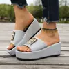 Comercio electrónico transfronterizo, talla grande, colección de verano 2026, sandalias de cuña para mujer, sandalias de plataforma, sandalias de playa de suela gruesa