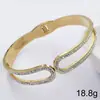 Pulsera de Trébol de Cuatro Hojas Pulsera de Acero Inoxidable para Mujer Pulsera de Acero de Titanio Color Dorado con Diamantes Estilo Blanco y Negro Joyería Que No Se Desvanece Transfronterizo