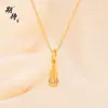 Tienda de Oro Mismo Estilo Collar Colgante de Gota de Agua con Diamantes Color Arena para Mujer, Cadena Clavicular Pequeña de Lujo Ligero, Estilo Simple de Lágrima de Sirena