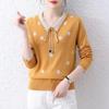 Comércio exterior exportação novo suéter de bolinhas com gola boneca retrô literária feminina que reduz a idade blusa de base de tricô Suéter feminino