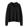 Suéter de Punto Consinee 100% Cachemira Pura con Cuello Polo para Mujer, Suave y Amigable con la Piel, Estilo Versátil para Capas, Suéter Interior