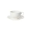 Atacado Pure White Creative Simple Coffee Cup e Pires Set Cerâmica Copo Talheres Domésticos Copo de Café LOGO