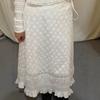 Liquidação: Conjunto de Renda Branco para Mulheres Verão 2025 Blusa de Manga Curta e Vestido Longo Costas Nu com Alça Conjunto de Duas Peças Flet*A
