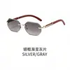 Gafas de sol poligonales sin montura, gafas casuales de moda europea y americana con protección UV, gafas de sol metálicas de montura pequeña de moda para hombres y mujeres